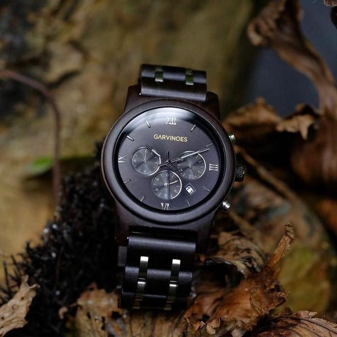 Jam Tangan Kayu GARVINOES - Ivori Black