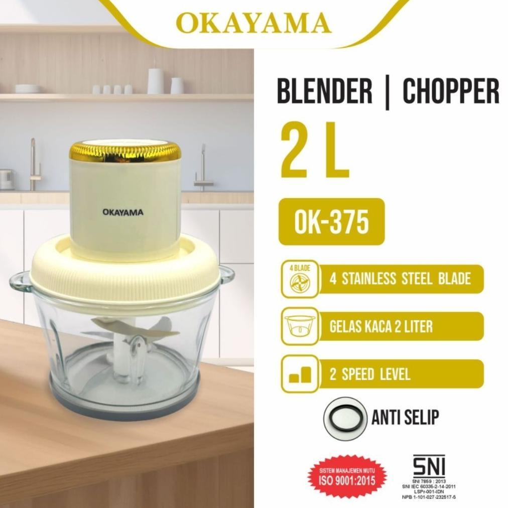 BLENDER/CHOPPER 2 liter OK-375 (KACA)