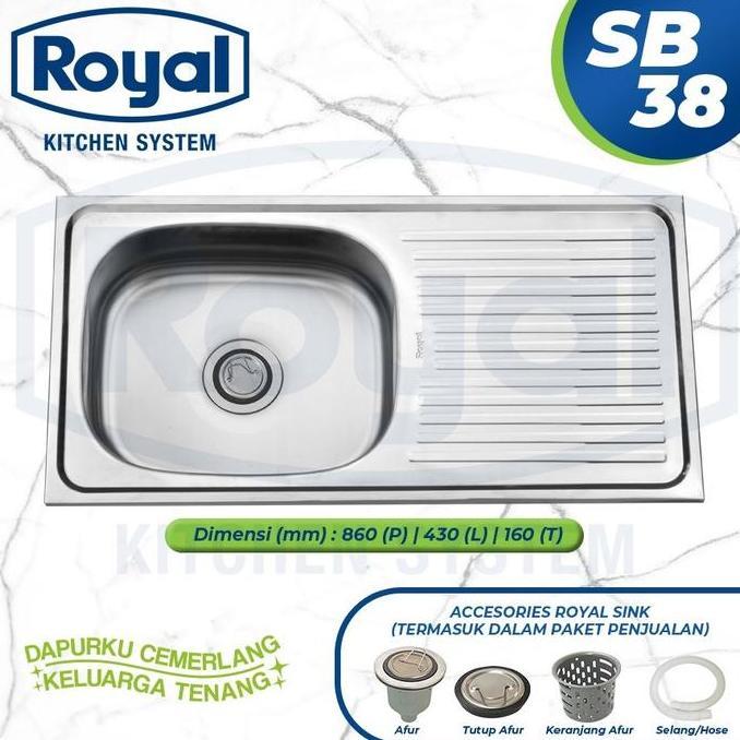 Royal Kitchen Sink SB 38 Wastafel Dapur Bak Cuci Piring SayapPengering Promo Premium