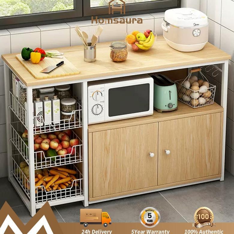 Homsaura Rak dapur/Meja Kompor/ Rak Oven Microwave/Besi/Modern/Minimalis/Murah