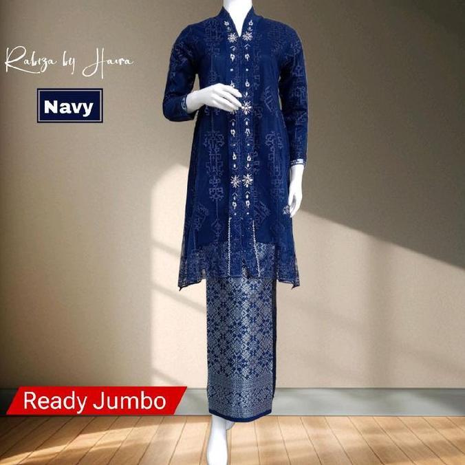 Ready Jumbo ~ Stelan Kebaya Brokat Modern Tunik Kartini Floy LD 125 130 Mewah Elegan Pesta Wisuda La