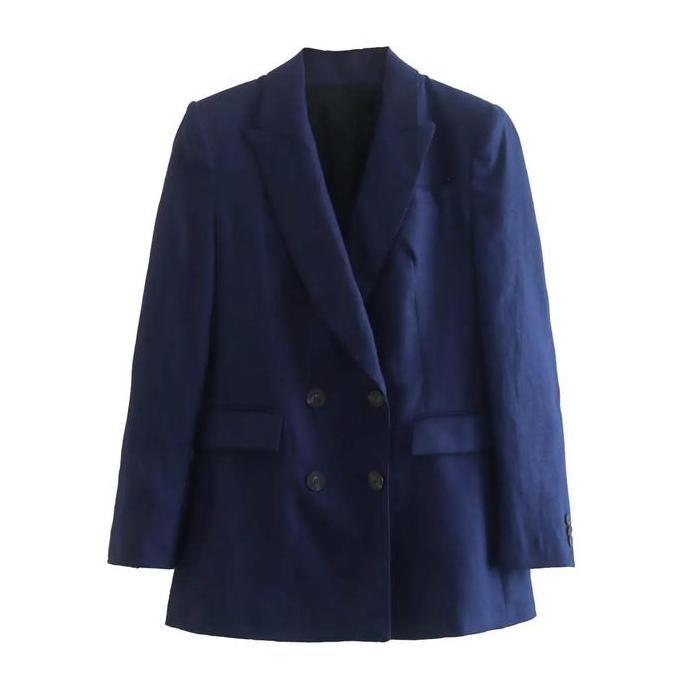 blue double breasted blazer / n blazer wanita