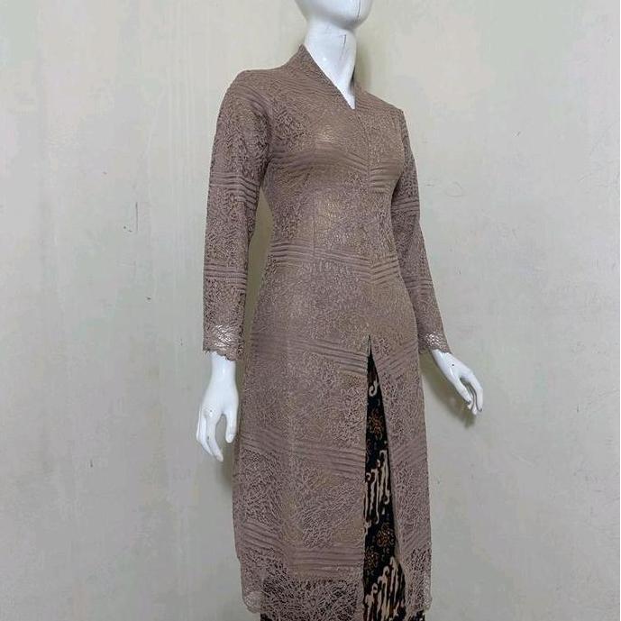KEBAYA V-NECK MALIKA/ Kebaya tunik Panjang brokat/ Atasan kebaya brokat non gliter/ Setelan Kebaya P