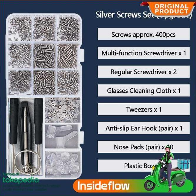 Baut Sekrup Mur Skrup Kecil Set Reparasi Servis Kacamata Jam Tangan