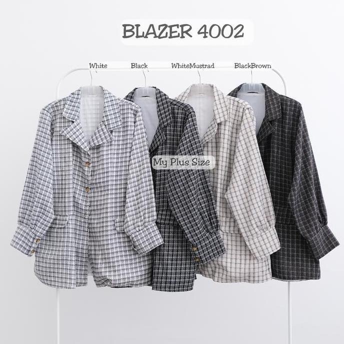 My Plus Size - Blazer Kotak Jumbo Wanita 4002, Ld 128, 135 & 145 cm | Blazer Jumbo Wanita | Blazer T