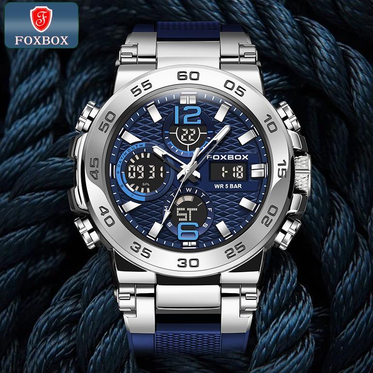 BESTPROMO FOXBOX JAM TANGAN UNTUK PRIA LED TAHAN AIR OLAHRAGA ELEKTRONIK JAM TANGAN SILIKON JAM TANG