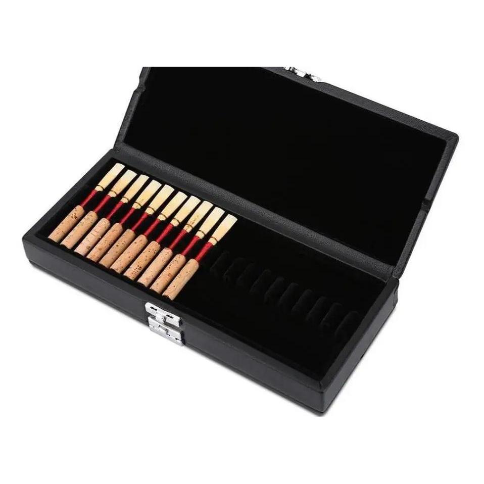Oboe Reed Case Oboe Lead Box for 40 Baoblaze 2 Layers Flannel Slot PU Leather