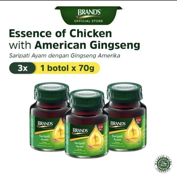 Brand's Paket Hemat Saripati Ayam Ginseng Amerika 70 Gr ( 3 Botol )