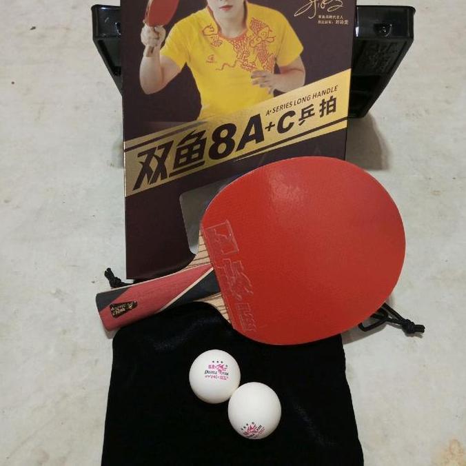 Bet Pimpong Double Fish 8A-C Carbon Original Pro Player Bat Tenis Meja Super Light Weight Dengan Han