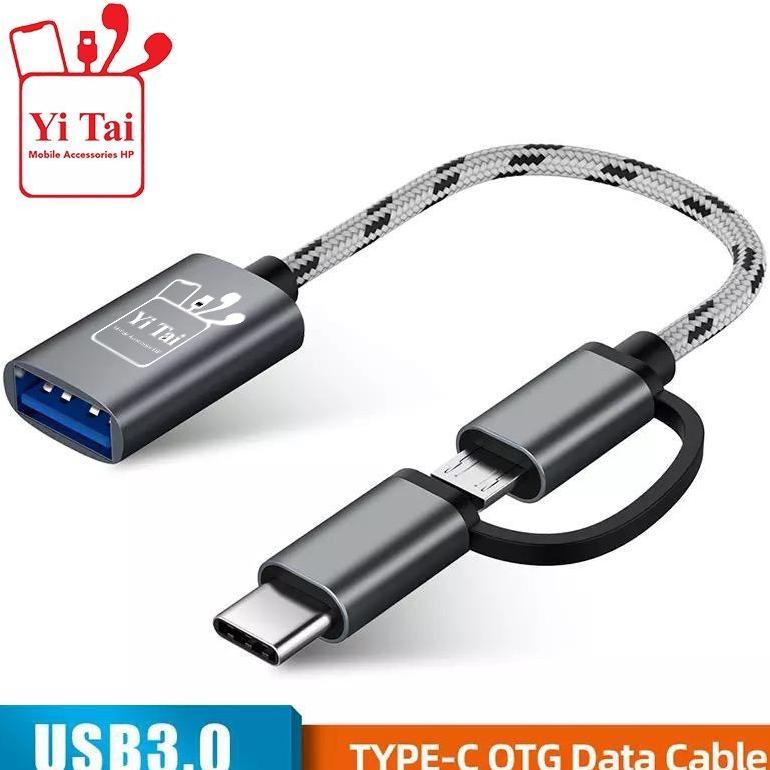 OTG 2 IN 1 ( YI TAI ) YT-21 YT-22 OTG 2IN1 MICRO USB TYPE C FAST TRANSFER DATA 3.0 (-U_U-)