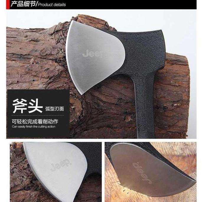 Terjangkau Kapak Jeep With Pouch Pemotong Kayu Tajam Kuat Survival Camping Tools