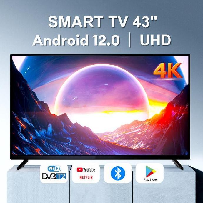 Terlaris Smart Tv 43 Inch 4K Google Tv 40/32 Inch Android Tv Dolby Audio - Google Play/Netflix/Youtu