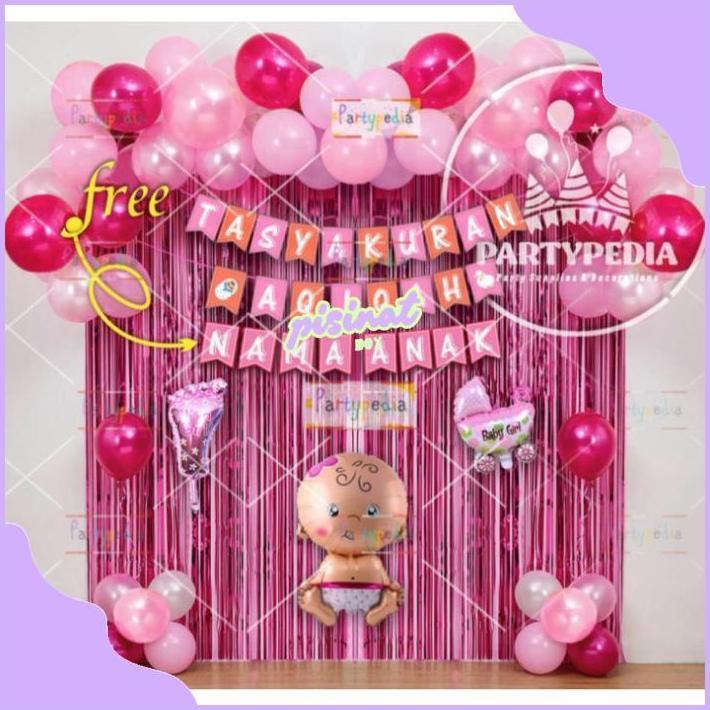 PISINATBOX PAKET DEKORASI AQIQAH ANAK/BAYI PEREMPUAN VIRAL