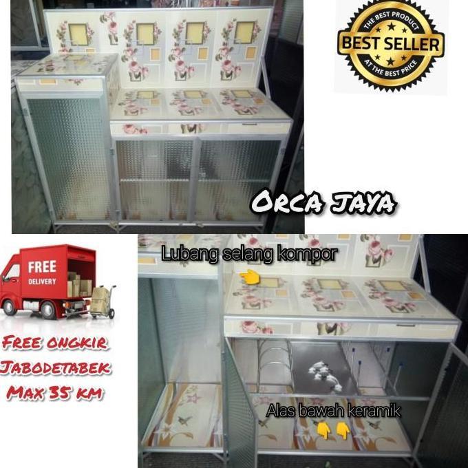New- rak kompor magic com 3 pintu bawah keramik/rak kompor undak