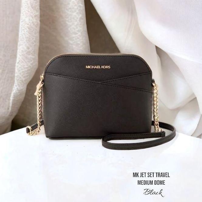 tas wanita mk medium dome crossbody black jb