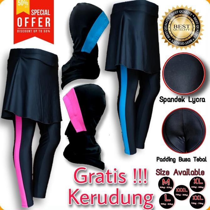 Promo FREE HIJAB SPORTS CELANA SEPEDA PADDING STRETCH WANITA SPANDEX LYCRA Diskon