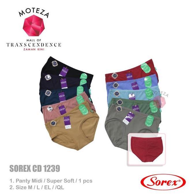 Murah Sorex Celana Dalam Wanita - CD 1239 - Midi Panty - Super Soft - M - XXL Katun Nyaman Dewasa Mu