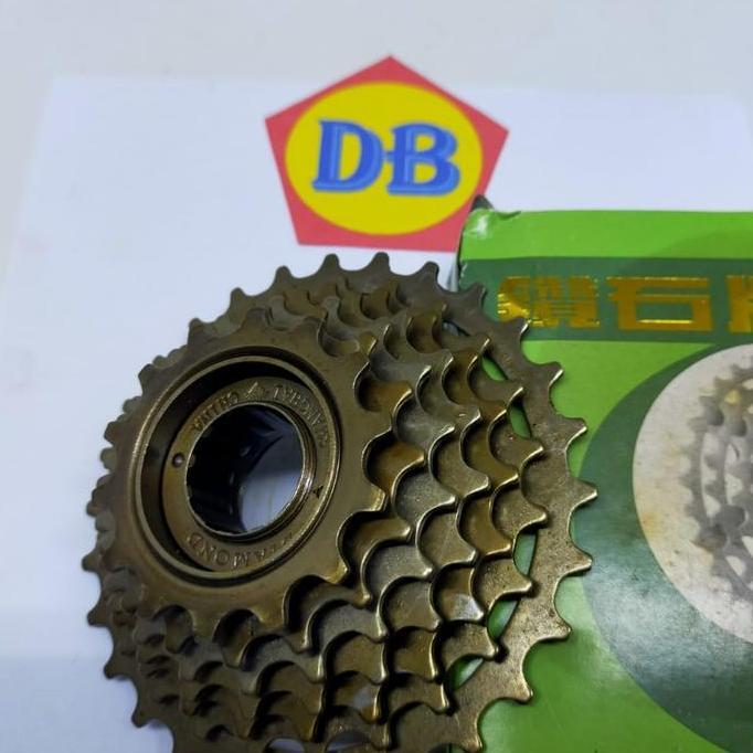 Freewheel susun 7 speed gir belakang sepeda MTB diamond