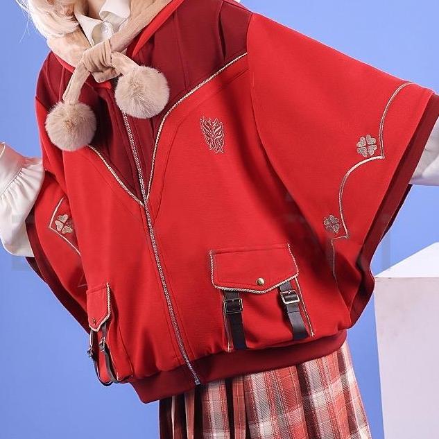 Klee Genshin Impact Jaket Jubah Lucu Cosplay