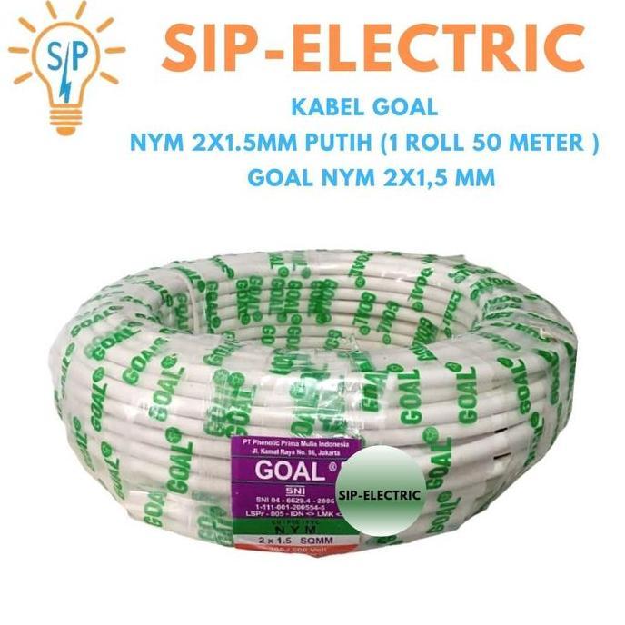 KABEL GOAL NYM 2X1.5MM PUTIH (1 ROLL 50 METER ) / GOAL NYM 2X1,5 MM