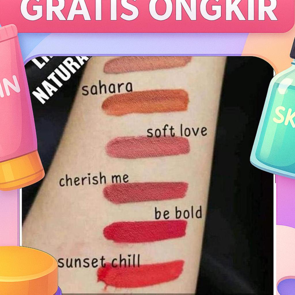 Natura World Lipmatte Ultrasmooth Original 100% Memberikan Efek Matte Tahan 16 Jam Pigmented Color S