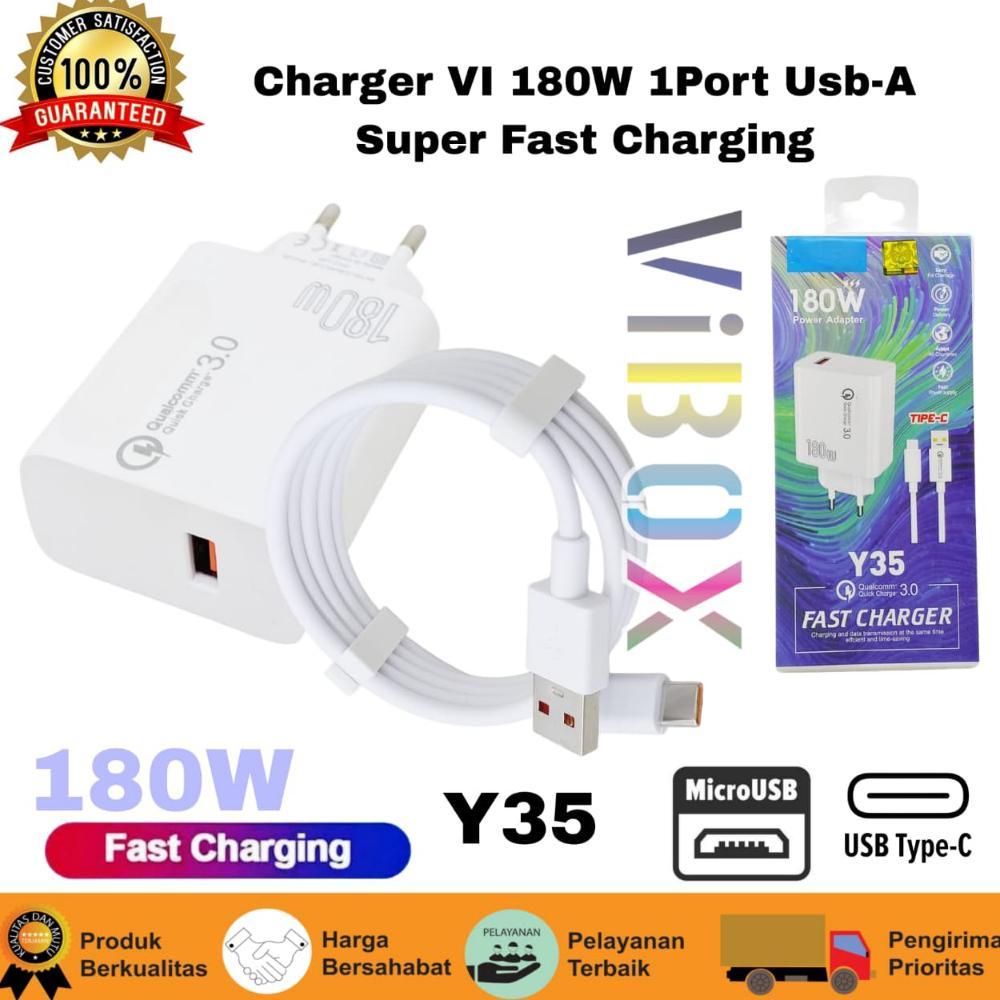 NEW Charger vivo Y35 Ori 100% 180W Support FastCharging kompatible semua hp smartphone android PROMO