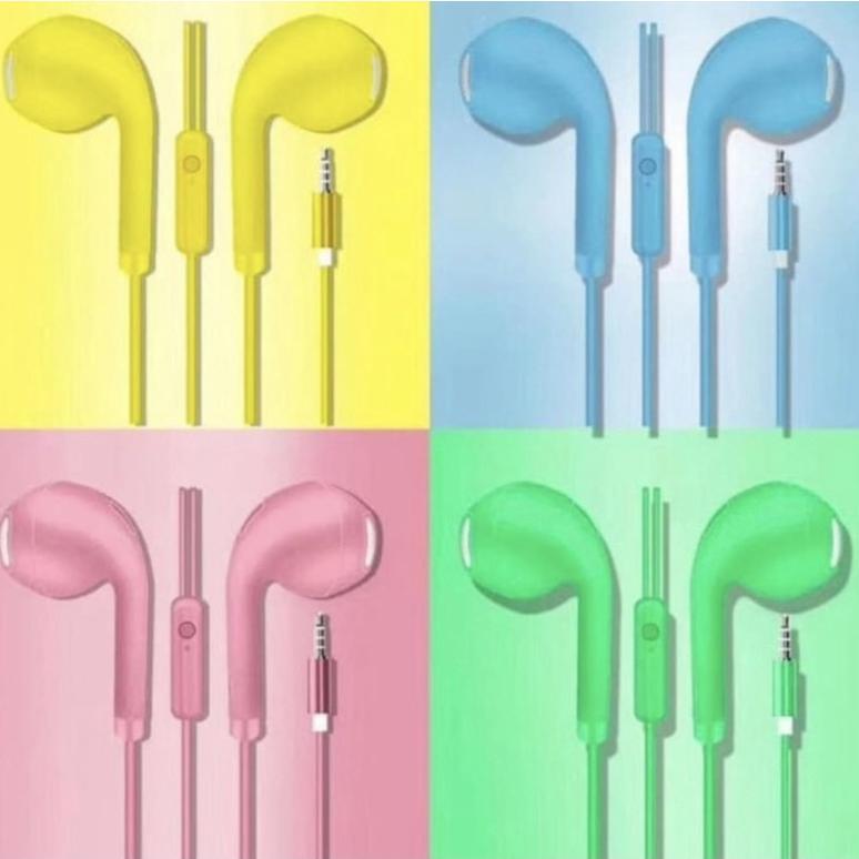 BIG SALE Headset U19 Macaron Makaron Plastik Hf Earphone Kabel Dove Glossy packing