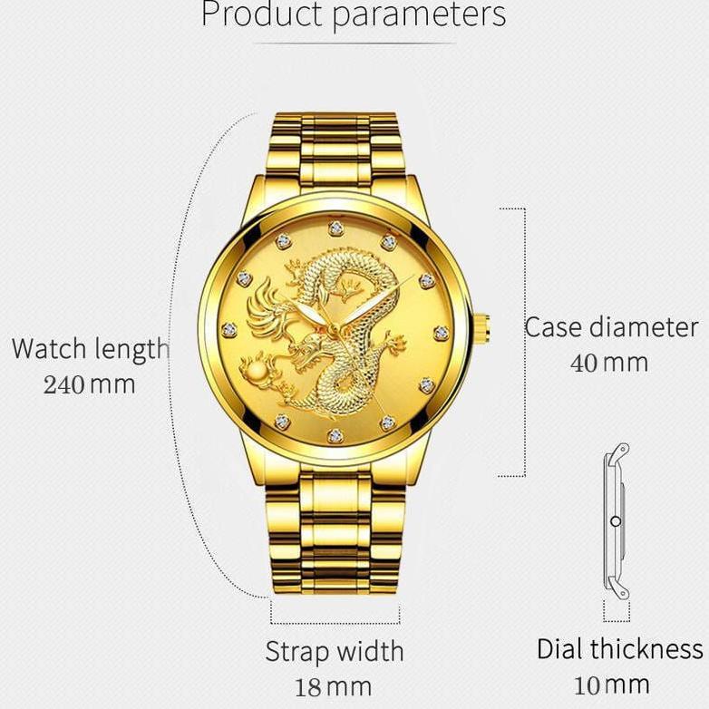 BIG PROMO JAM TANGAN PRIA MOTIF NAGA DRAGON RANTAI STAINLESS