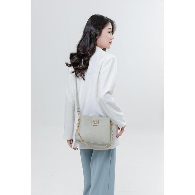 Sylviaori- En-Ji Tas Selempang Wanita En-Ji Soran Shoulder Bag - Ivory