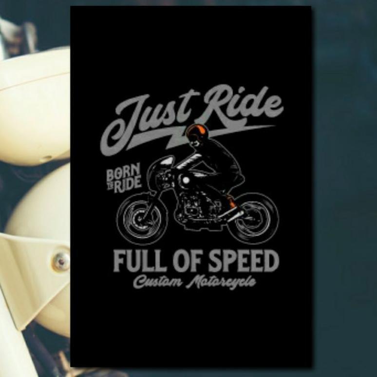 Poster Kayu Ride To Bone Motor Harley 20X30Cm Hiasan Dinding Kamar Cowok Biker Aesthetic