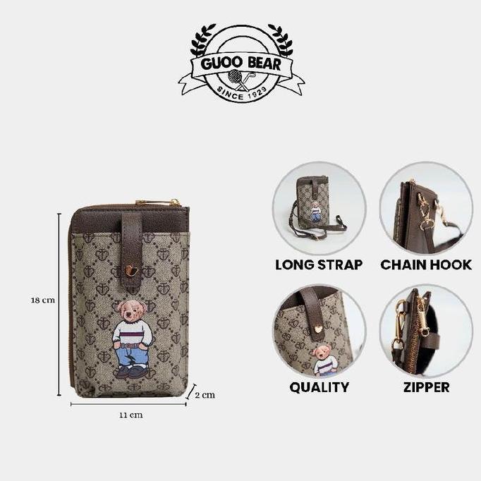Key- Ttwnbear Guoobear Tas Kulit Selempang Hp Phone Bag Wanita Original Tt2499 - Tt2470 - Tt2470Br -
