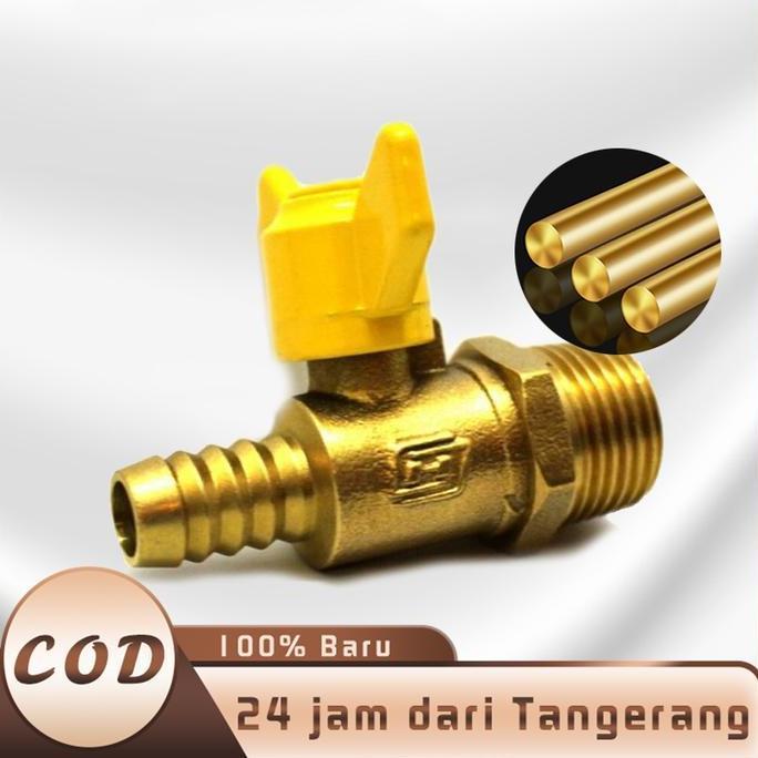 NUWAX Kran Gas Kuningan 1/2 Inch Stop Kran Gas Drat Dalam Drat Luar