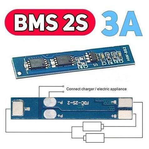 MODUL BMS 2S CHARGER BATERAI LITHIUM 3A MODULE BATTERY CHARGER LI-ION LITHIUM 7.4V 8.4V 18650