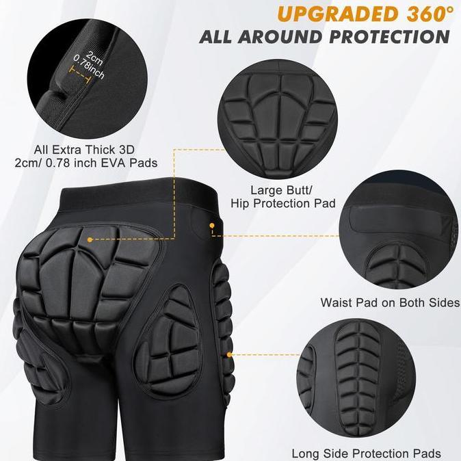 VEXANAF Butt Pad Ice Skating Celana Pelindung Ice Skating Celana Boxer Pad Pelindung Pantat Pinggang