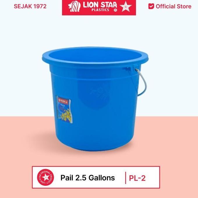 LION STAR Ember Plastik Pail 2.5 Gallons / 9.5 Liter PL-2