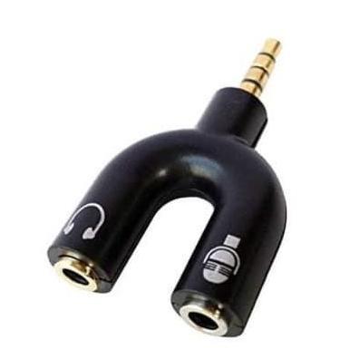 New- Audio Splitter Jack 3.5mm untuk mic ke HP android dual female U Shape