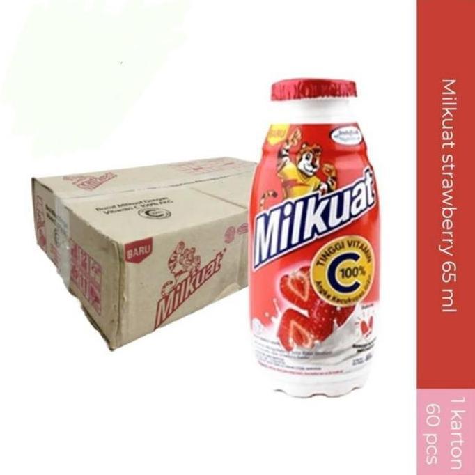 New- Susu Milkuat botol 65ml rasa stroberi (1dus) isi 60 botol
