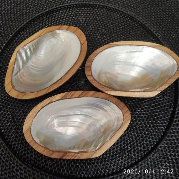 mangkok kerang kopang kayu jati / mangkok kopang jati 23cm elegan MUS