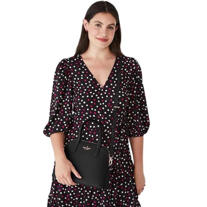 Tas Wanita Branded KS Schuyler Medium Dome Satchel Bag - Black