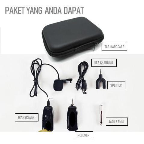 Microphone Mic Clip On Wireless Uhf Prank Vlog Untuk Hp Live Zoom