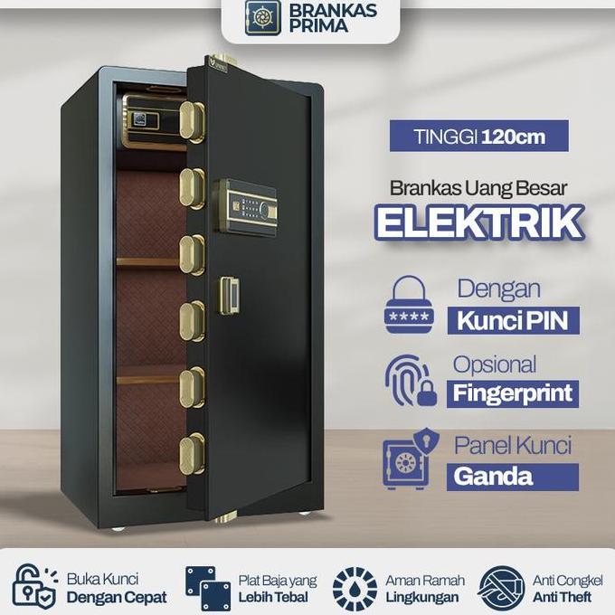 [Ready Stock] Brankas Elektrik Fingerprint Dan Password Brangkas Besi Murah Anti Maling Ukuran 20 Sa