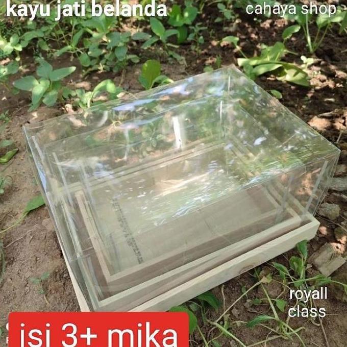 KOTAK BOK HANTARAN ISI3+MIKA XL.L.M KAYU JATI BELANDA PARSEL TUNANGAN MODEREN