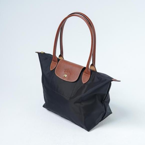 Tas LONGCHAMP LE PLIAGE BROWN BLACK LONG HANDLE SHOULDER BAG MEDIUM 100% ORINAL