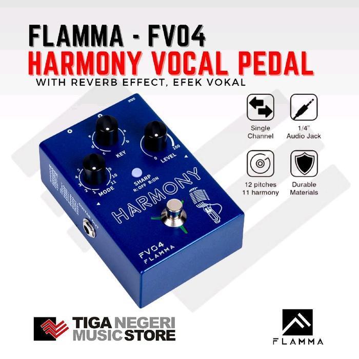 Flamma Fv04 Harmony Vocal Pedal with Reverb Effect, Efek Vokal