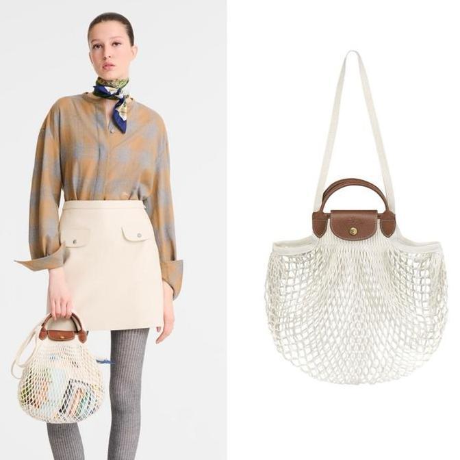 Le Pliage Filet mesh Bag L / tas lc lepliage filet L mesh bag ecru