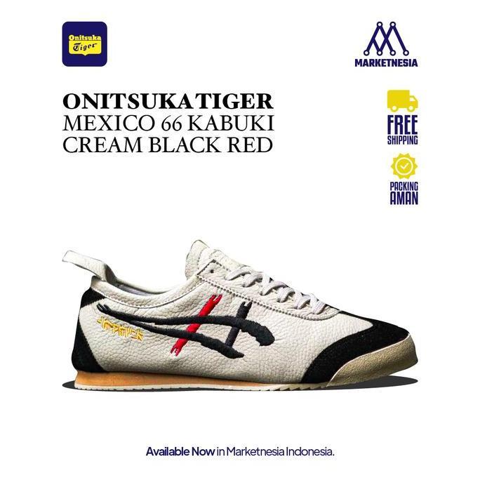 Onitsuka Ter Mexico 66 Kabuki Cream Black Red 100% Orinal BNIB