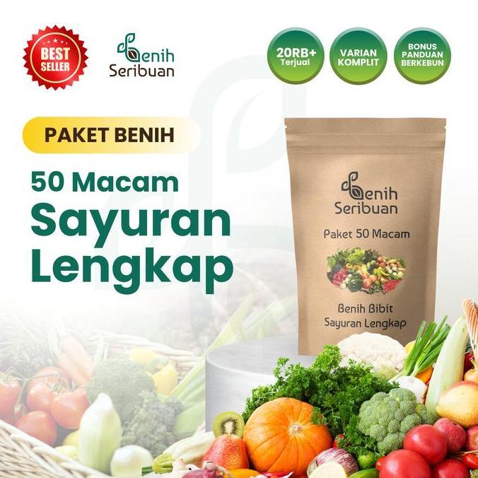 Paket 50 Bibit Sayuran Varian Tanaman Lengkap - Benih Seribuan