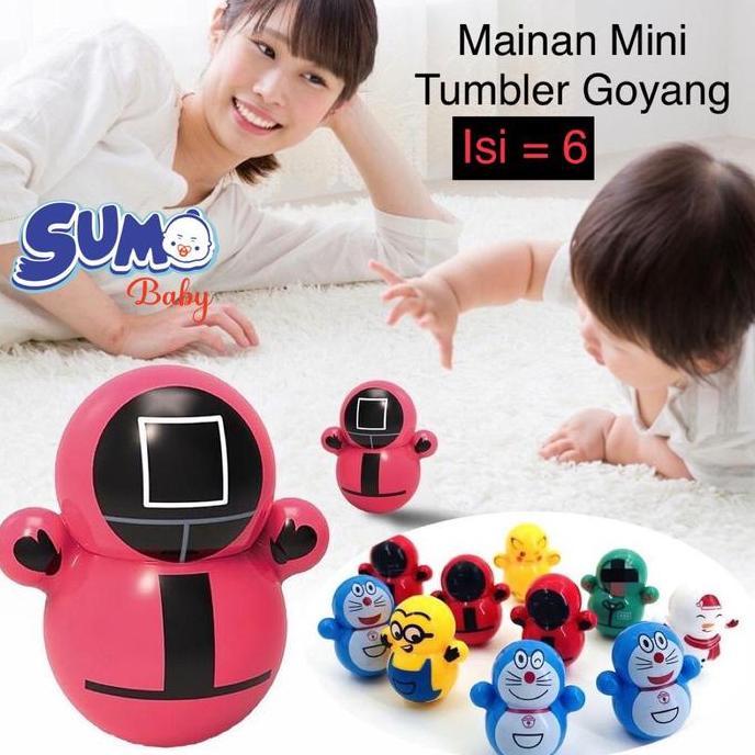 Mainan Bayi Mini Tumbler Goyang Ayun Karakter Boneka Thumbler Anak