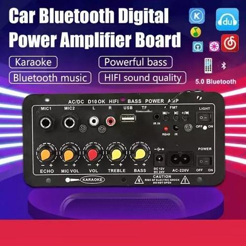 KIT AUDIO AMPLIFIER STEREO HIFI BASS BOARD 2 MIC SUBWOOFER AC / DC D10