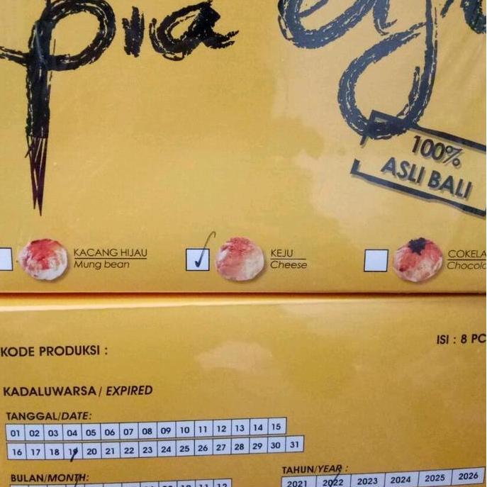 PIA EIJI ASLI BALI ISI 8 PCS COKLAT KEJU MIX OLEH OLEH KUE PIE
